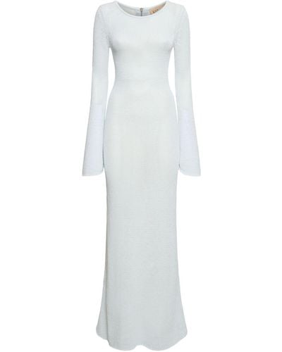 AYA MUSE Langes Kleid Aus Baumwollmischung "orca" - Weiß