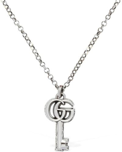 Gucci gg Marmont Key Charm Necklace - Metallic