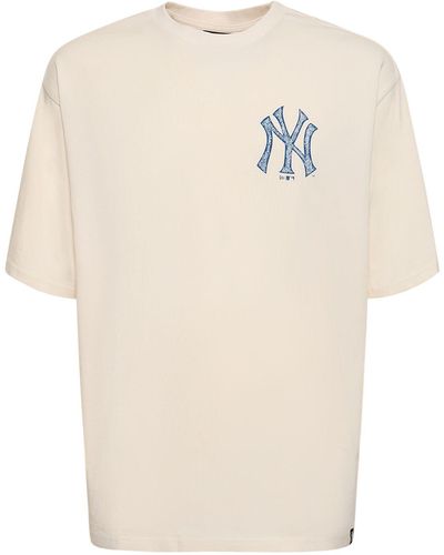 KTZ T-shirt Aus Baumwolljersey Mit Druck "ny Yankees" - Natur