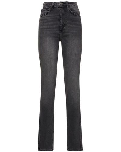 Anine Bing Beck Stretch Cotton Straight Jeans - Gray
