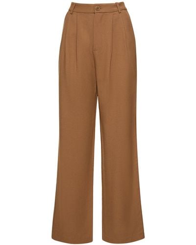 Anine Bing Carrie Viscose Blend Twill Pants - Brown