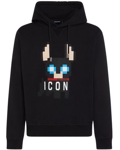DSquared² Ciro Cotton Hooded Sweatshirt - Black
