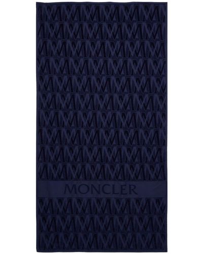 Moncler Monogram Cotton Beach Towel - Blue