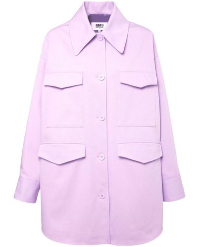 MM6 by Maison Martin Margiela Oversized Cotton Denim Jacket - Pink
