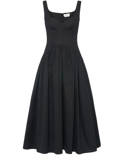Alexander McQueen Cotton Day Dress - Black
