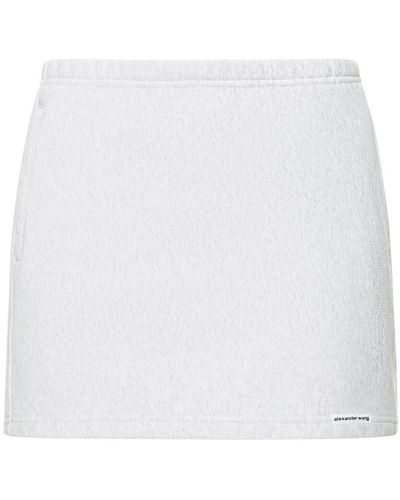 Alexander Wang Jupe courte en coton avec bande élastique - Blanc