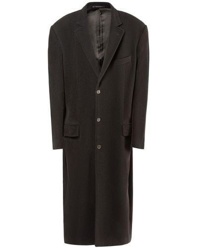 Balenciaga Oversize Cashmere Blend Coat - Black