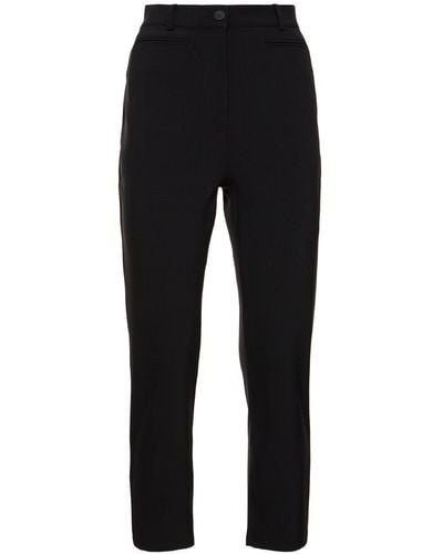 Ferragamo Compact Stretch Nylon Twill Crop Pants - Black