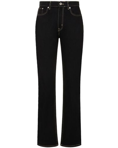 KENZO Asagao Straight Fit Cotton Jeans - Black
