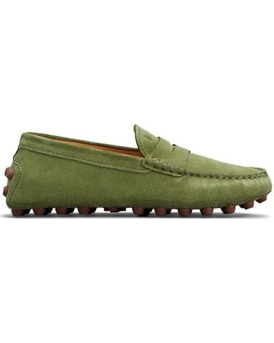 Tod's 5Mm Gommino Macro Suede Loafers - Green