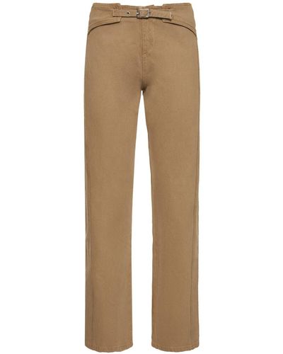 GIMAGUAS Nicole Cotton Straight Trousers - Natural