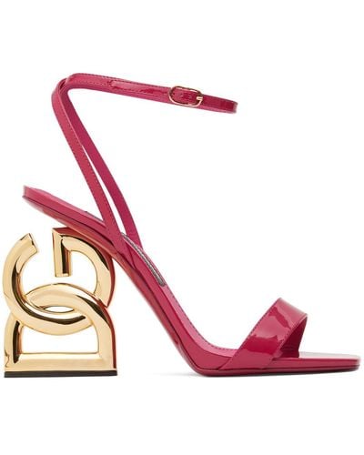 Dolce & Gabbana 105 Mm Hohe Sandalen Aus Lackleder "keira" - Rot