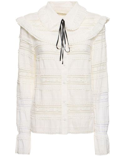 Designers Remix Avery Cotton Blend Lace Shirt - Natural