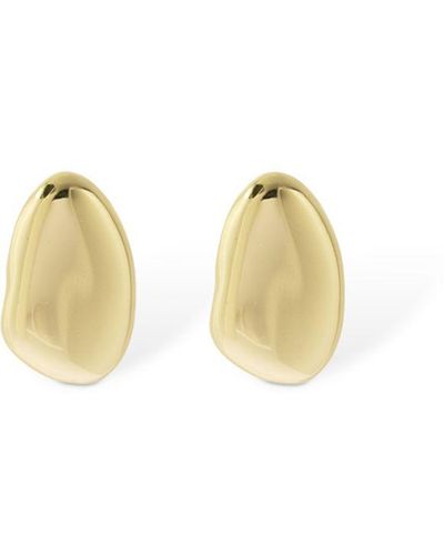 FEDERICA TOSI Lobo Medium Stone Stud Earrings - Metallic