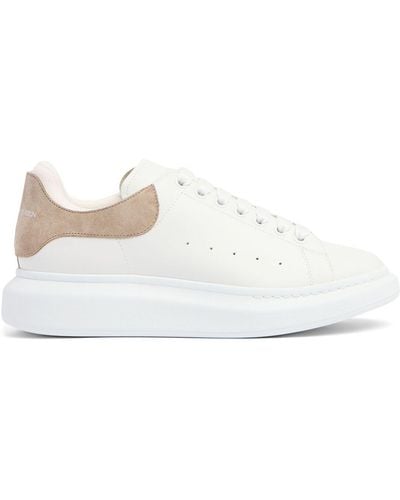 Alexander McQueen 45mm Oversized Leather Trainers - White