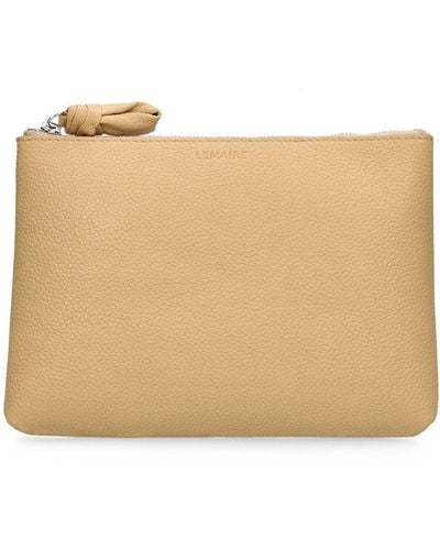 Lemaire Small Leather Pouch - Natural