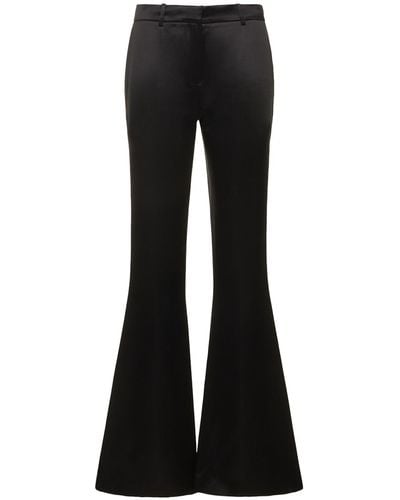 Magda Butrym Flared Wool & Silk Crepe Tuxedo Trousers - Black