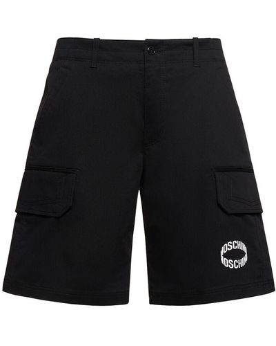 Moschino Shorts cargo de gabardina de algodón - Negro