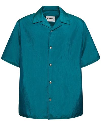 Jil Sander Hemd Aus Nylon/seidencanvas "shirt 36" - Blau