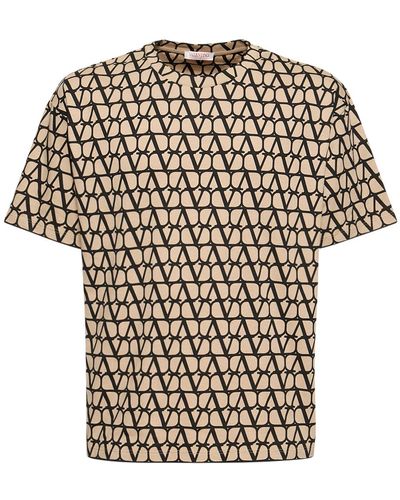 Valentino Baumwoll-t-shirt Mit Druck "toile De Jouy" - Weiß