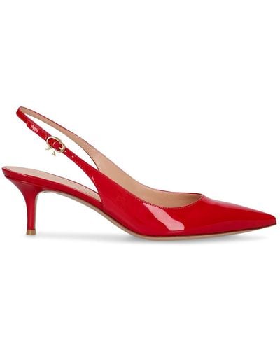 Gianvito Rossi 55Mm Ribbon Patent Leather Pumps - Red