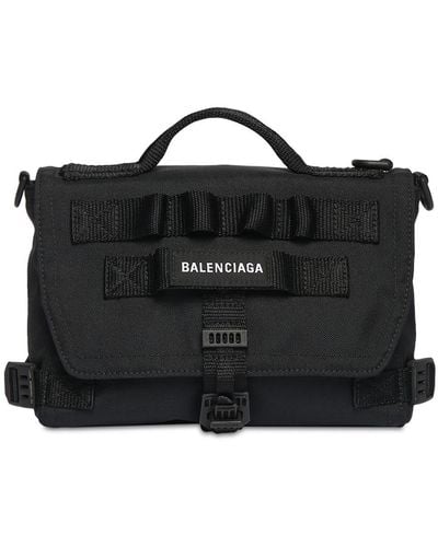 Balenciaga Army Recycled Nylon Messenger Bag - Black