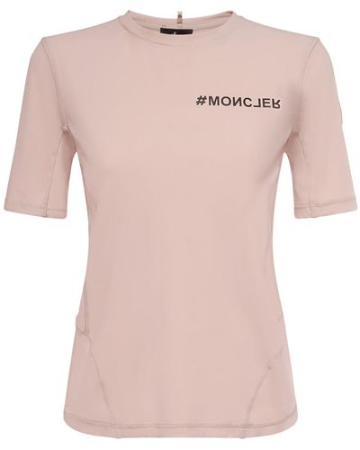 3 MONCLER GRENOBLE T-shirt sensitive in techno jersey - Rosa
