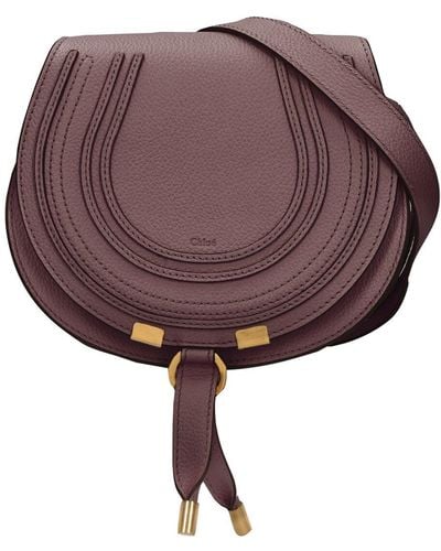 Chloé Petit sac porté épaule en cuir marcie - Violet