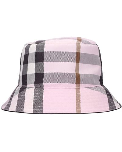 Burberry 3c Check Cotton Bucket Hat - Pink