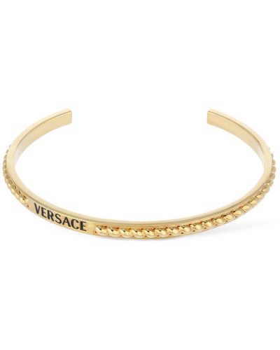 Versace Logo-armband Aus Metall - Natur