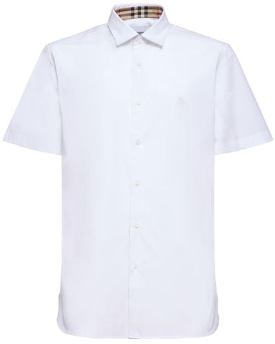 Burberry Kurzärmliges Hemd Aus Sherfield - Weiß