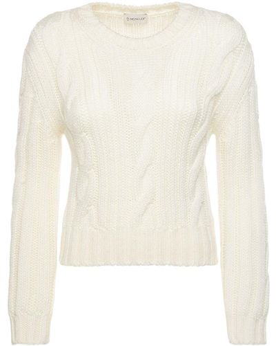 Moncler Sweater Aus Wolltrikot - Natur