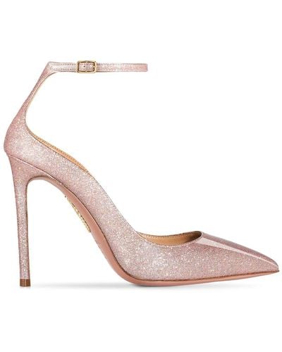 Aquazzura 105Mm Love Affair Glittered Heels - Pink