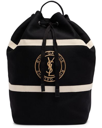 Saint Laurent Sac de poitrine en toile rive gauche - Noir