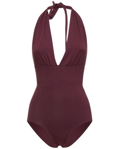 ISOLE & VULCANI Seamless Jersey One Piece Swimsuit - Purple
