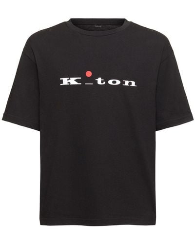 Kiton T-shirt Aus Baumwolle Mit Logo - Schwarz