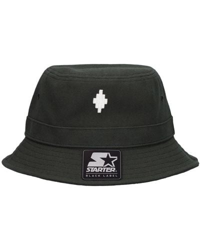 Marcelo Burlon Cross Logo Embroidery Cotton Bucket Hat - Black