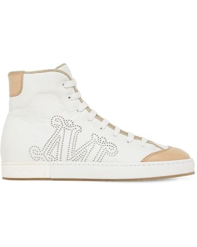 Max Mara 20mm Tabei Leather High-top Sneakers - White