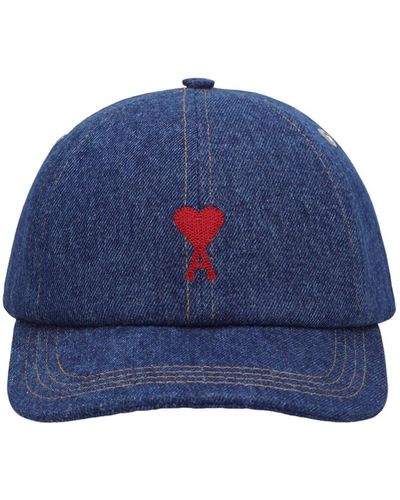 Ami Paris Red Adc Embroidery Cap - Blue