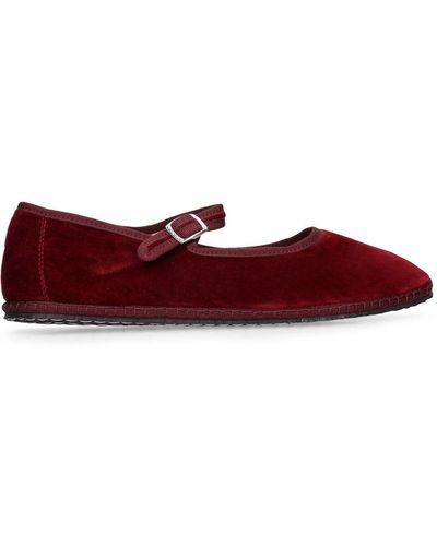 Vibi Venezia Mocasines mary jane boreaux de terciopelo 10mm - Rojo