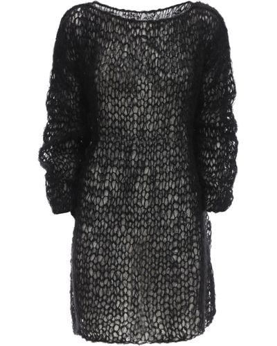 Gudrun & Gudrun Folva Mohair Blend Knit Mini Dress - Black