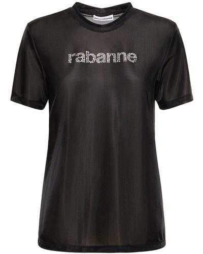 Rabanne T-shirt Aus Jersey Mit Logo - Schwarz
