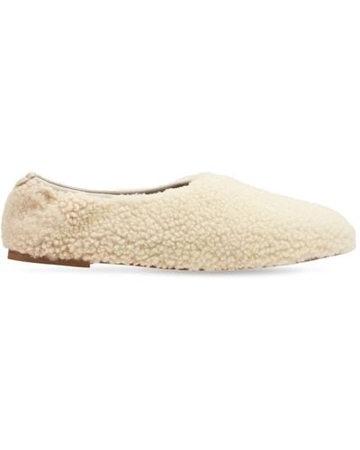 Emme Parsons 10mm Shearling Ballerinas - Natural