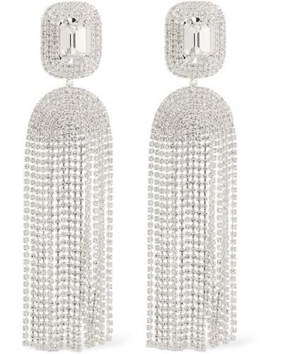 Magda Butrym Crystal Cascade Pendant Earrings - White