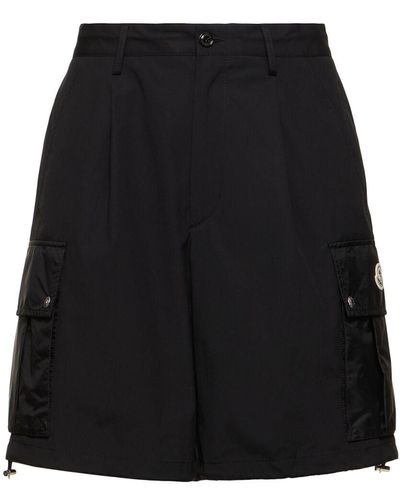 Moncler Cotton Cargo Shorts - Black