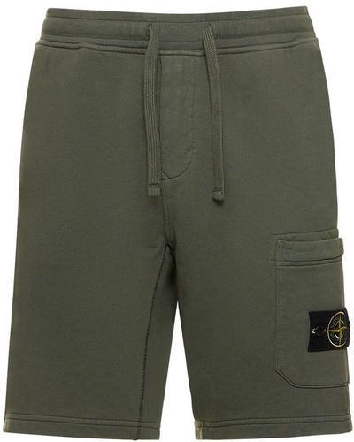 Stone Island Shorts in felpa di cotone - Verde