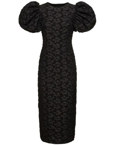 ROTATE BIRGER CHRISTENSEN 3D Jacquard Midi Dress - Black