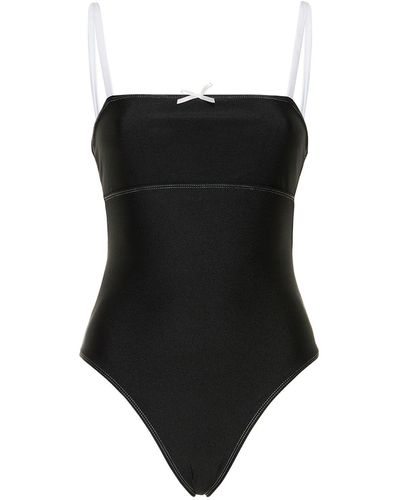 Frankie's Bikinis 23 Shiny One Piece Swimsuit - Black