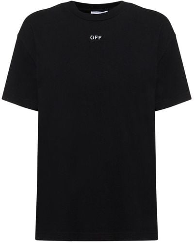 Off-White c/o Virgil Abloh T-shirt en coton brodé diag - Noir