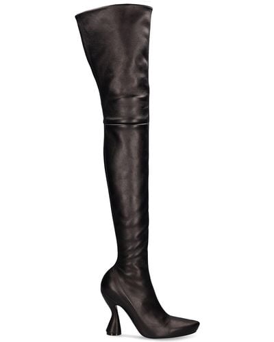 Lanvin 105Mm Muse Knee High Leather Boots - Black
